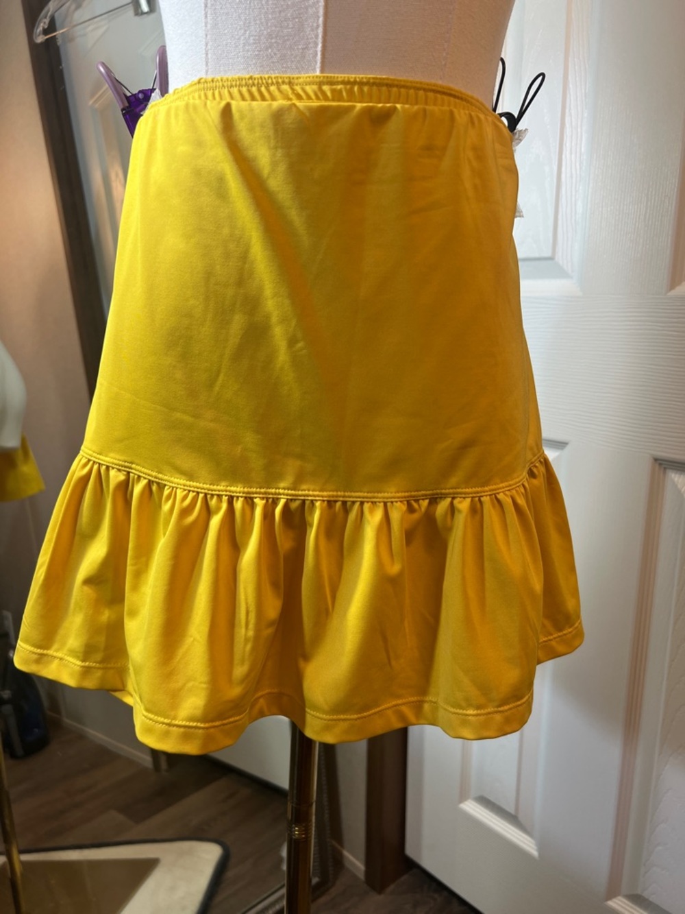 Tail Bright Yellow Ruffle-Hem Mini Skirt